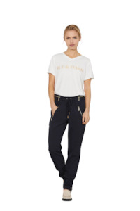 Womens Fashion Pants Trousers Leggings: Columbine Pant - Black/Gold