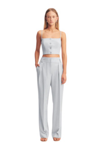 Womens Fashion Pants Trousers Leggings: Simmons Double Waistband Pant - Glacial Blue