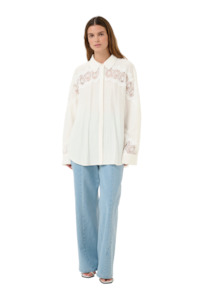 Womens Fashion Shirts Blouses: Urith Shirt - Egret