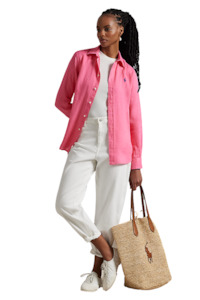Womens Fashion Shirts Blouses: Classic Fit Linen Shirt