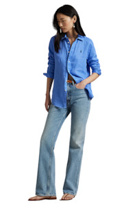 Classic Fit Linen Shirt - Bright Blue
