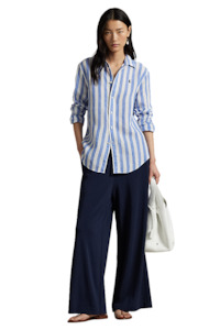 Classic Fit Striped Linen Shirt
