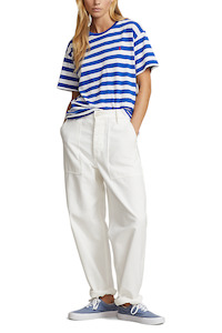Womens Fashion Tees Tanks Tops: Ralph Lauren Tee - Sapphire Star, White