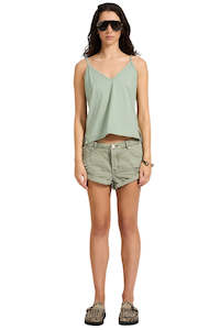 Womens Jetz Denim: Super Khaki Bandit Low Waist Denim Short