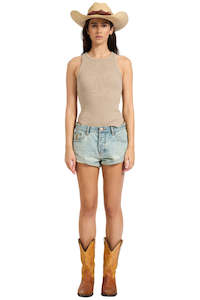 Womens Jetz Denim: Bandits Low Waist Denim Short - Sunkissed Blue
