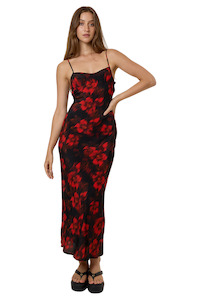 Womens Jetz Dresses: Lucky For You Floral Maxi Dress - Redwood