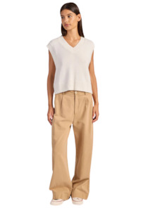 Womens Jetz Jackets Vests: Maple Knit Vest - Silk White