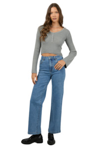 Womens Jetz Sweatshirts Hoodies Knits: Darcie Knit Top - Grey Marle