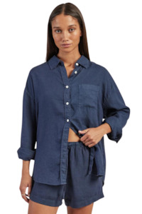 Womens Jetz Tees Tops: Hampton Linen Shirt