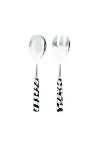 Salad Server Set - Black, White
