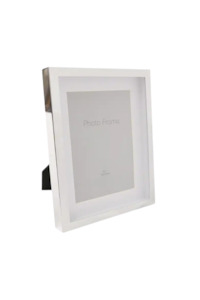 Living Clocks Frames: Picture Frame Chrome White - 5x7