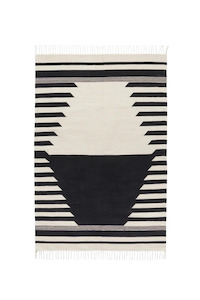 Living Rugs Mats: Iselin Rug - Black, Off White