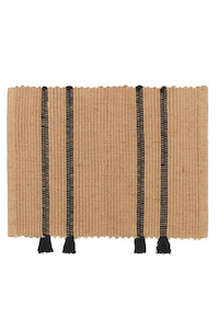 Living Rugs Mats: Ezra Door Matt - Natural, Black