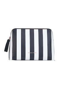 Bed Bath Accessories: Large Vanity Bag - Black & White Stripe
