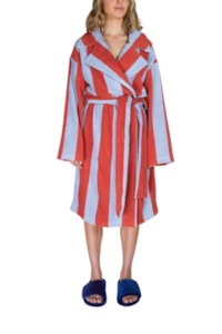 Bed Bath Robes Loungewear Slippers: Robe - Picnic Stripes