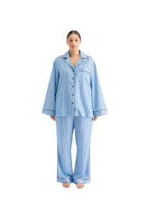 Bed Bath Robes Loungewear Slippers: Sleep Pant - Iced Chocolate Stripes