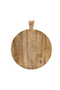 Homewares: Artisan Round Serving Board With Handle - 50cm