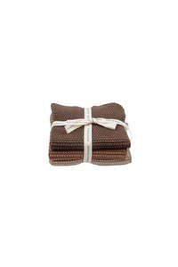 Lavette Wash Cloths Set of 3 - Chocolate