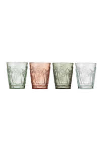 Dining Glassware: Panama Palm 4pk Glass Tumbler