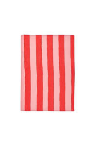 Dining Table Linen: Linen Tea Towel - Red Stripe