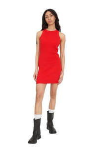 Rogue Rib Mini Dress - Poppy