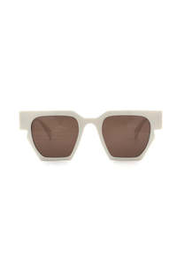 Womens Sunglasses Readers: Homage Sunglasses - Ivory with Brown