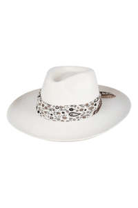 Womens Hats Beanies: Goulburn Wide Brim Fedora - White