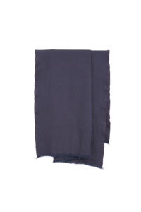 Living Cushions Throws: Oslo Lambswool Oxford Throw - Blue Lupin