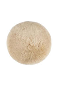 Living Cushions Throws: Longwool Standard Round Seat Pad - Nappa