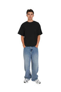Crop Waffle Sup Tee - Black