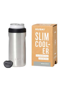 Kitchen Drinkware: Huski Slim Can Cooler - Brushed Stainless