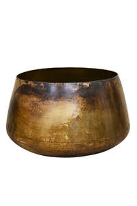 Living Vases Ornaments: Kelda Metal Pot Jarn - Antique Gold