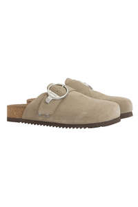 Kyra Closed Toe Sandal - Taupe Suede