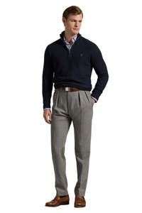 Mens: Quarter-Zip Sweater - Navy Htr