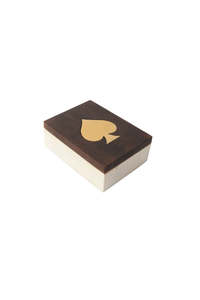 Card Box - White Black Brass