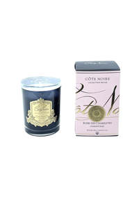 Homewares: 185g Dark Vessel with Gold Badge - Charente Rose