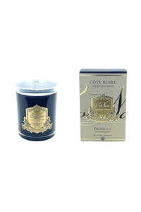 450g Candle Dark Vessel with Gold Badge - Prosecco