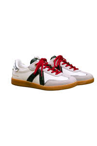 Womens: Elite Classic - White Green, Croc Red
