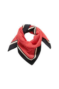 Priscilla Scarf - Poppy Seedpearl Stripe