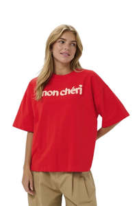 Womens: Panna Short Sleece Sweatshirt - Fiery Red