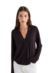 Womens: Liv V-Neck Cardigan - Chocolate