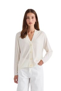 Liv V-Neck Cardigan - Cream