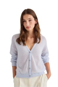 Womens: Mila Alpaca Cardigan - Pale Blue
