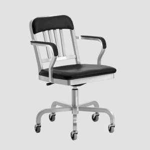 Chairs: 1011 Navy Semi-Upholstered Swivel Armchair