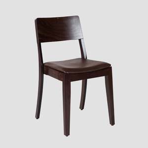 Clearance: Planar Chair With Leather Seat - Dark Oak