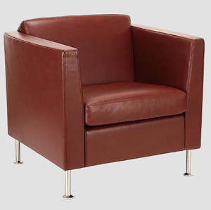 Lounge Chairs: Thompson High Back Lounge Chair - Leather