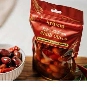 Products: Spicy Sichuan Chilli Olives 150gm