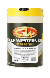 Oils: Gulf Western Super Hydraulic Hi-Temp Hydraulic Fluid - HVI 46 - 20L