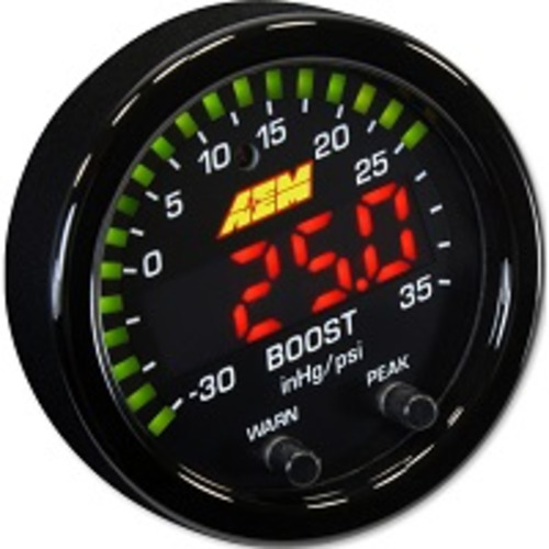 Aem Electronics: AEM X-Series Boost Pressure Gauge, -30~35psi - 30-0306