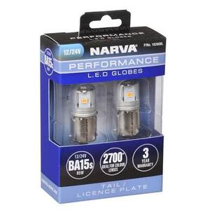 Electrics: Narva 12V/24V BA15S LED Bulbs (2PK) - 18260BL